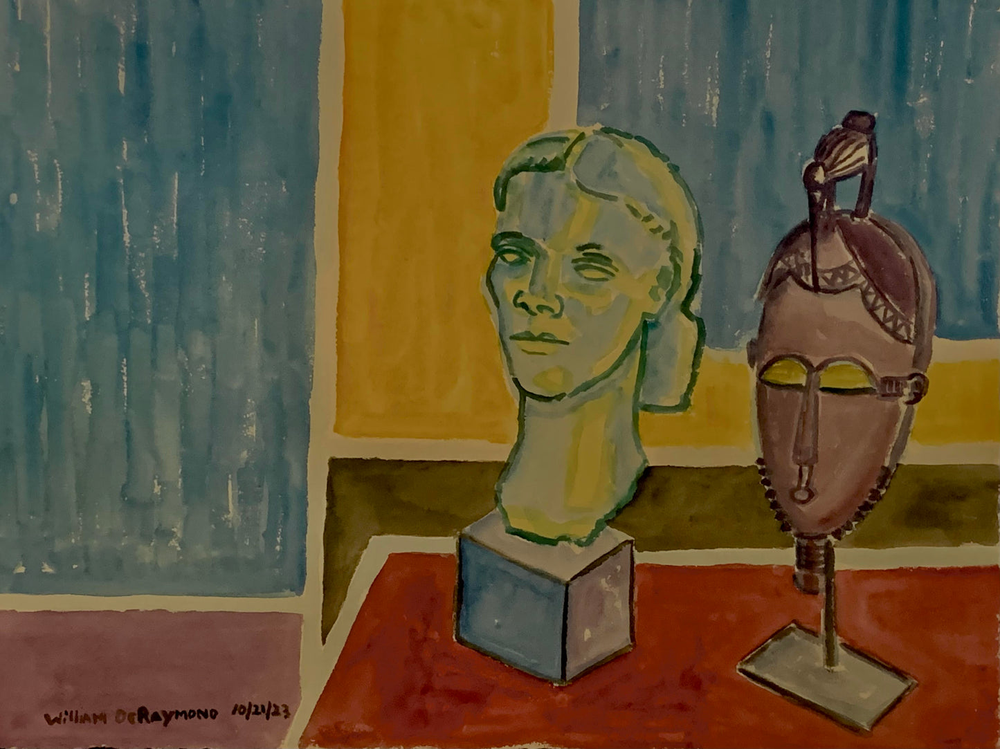 Watercolor composition with mask, 22"x30"