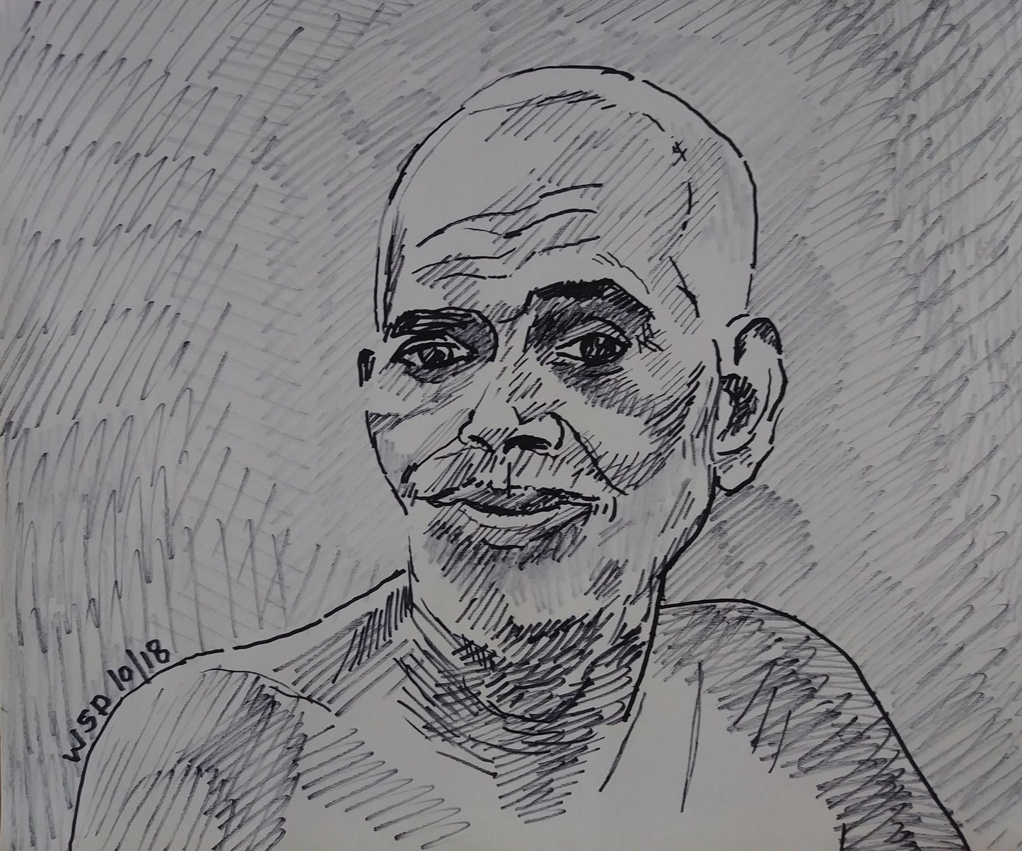 #drawing, #fineart permanent marker, 14"x17", #portrait #RamanaMaharshi 2018