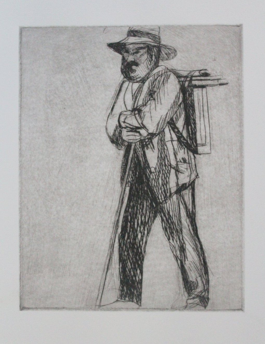#Cezanne on his way to paint #pleinair #drypoint #engraving #art 6"x9", limited edition of 20