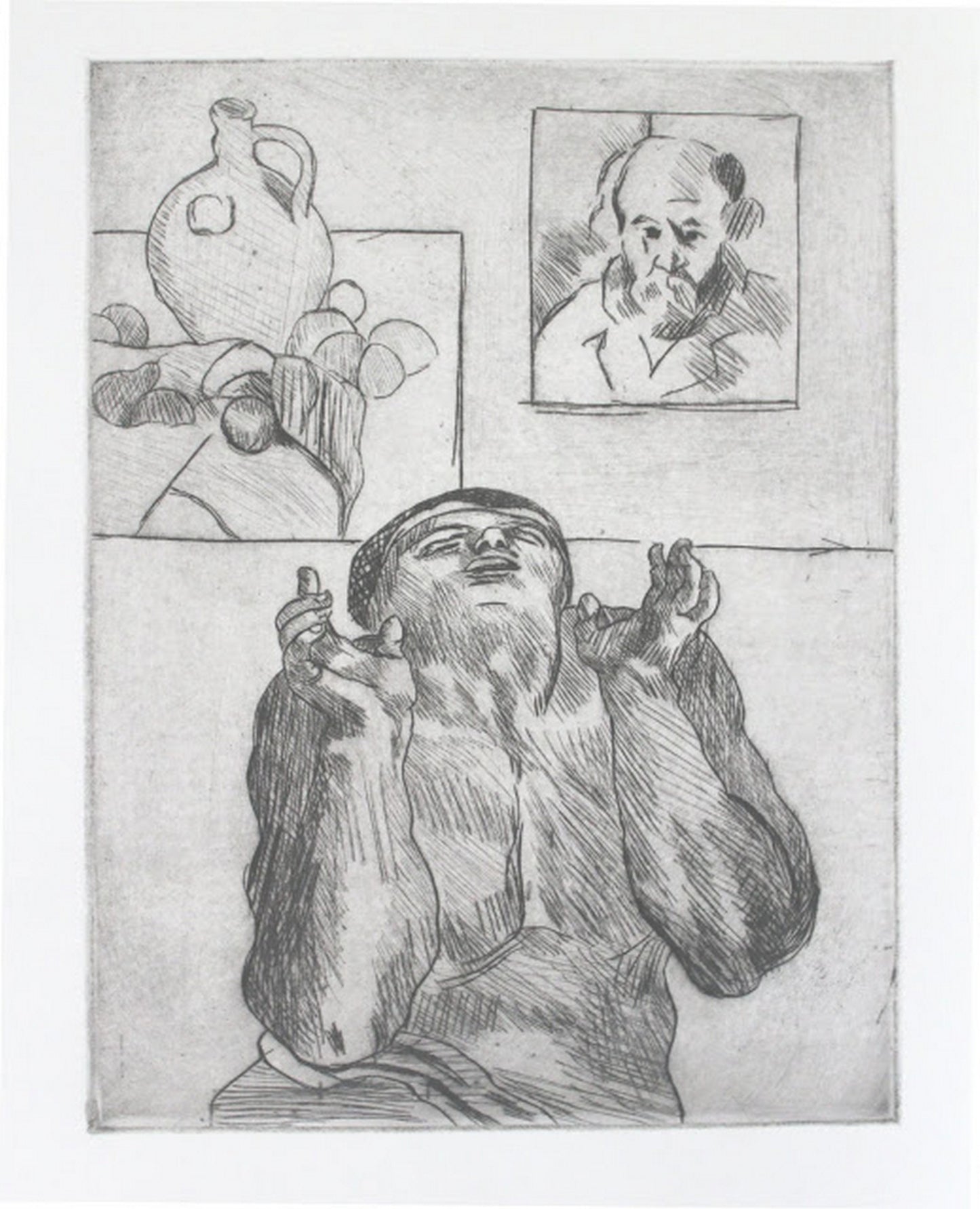 'Rising Figure', 9"x12", #drypoint #engraving #art #printmaking