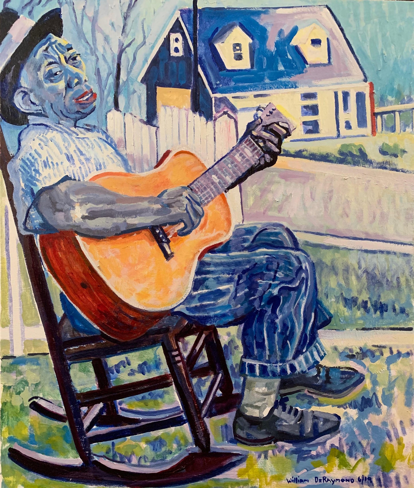 #Portrait #painting #art , oil on canvas, of Mississippi John Hurt 30"x36"