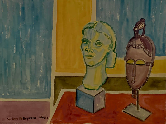 Watercolor composition with mask, 22"x30"