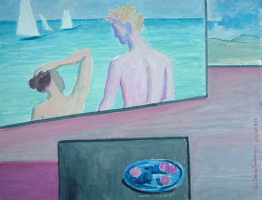 Composition with couple and still life - not for sale