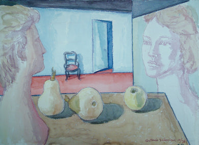 Composition with mirrored portrait - not for sale