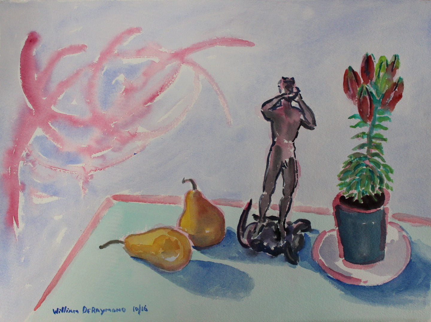 Still life #watercolor #painting #composition with Pan figure 22