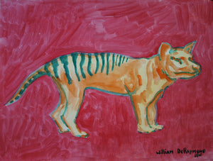 From the #thylacine 'tasmanian tiger, 22"x30" a #watercolor #fineart #painting series