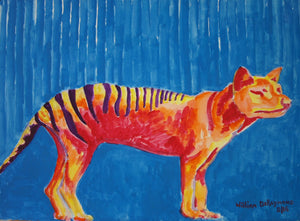 From the #thylacine 'tasmanian tiger, 22"x30" a #watercolor #fineart #painting series