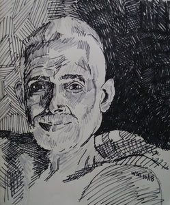 #portrait #drawing #RamanaMaharshi, 14"x17", permanent marker