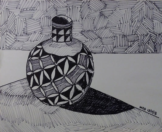 #drawing #art native american vase, 14"x17" permanent marker