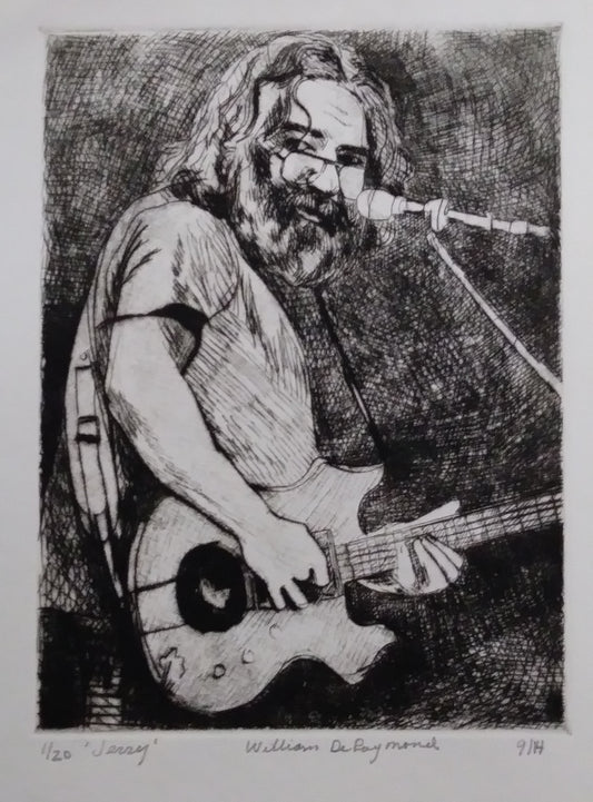 'Jerry', 9"x12 " #drypoint #engraving #art #printmaking