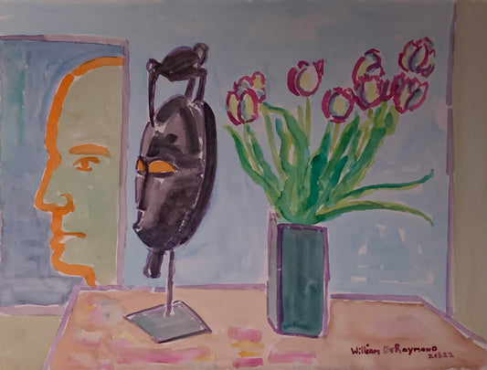 still life composition 21322, watercolour painting, 22"x30"