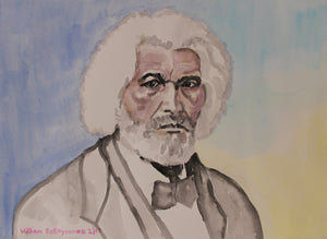watercolor portrait of Frederick Douglas, 22"x30", 2017