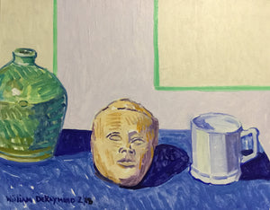 still life #painting with green jug and infant head, 16"x20" #art