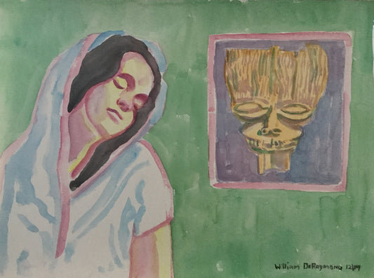 Sri Ananda Mayi Ma composition, #watercolor #painting, 22"x30"