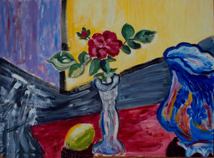 Still Life #painting #art Composition with Rose, 22"x30",  1982