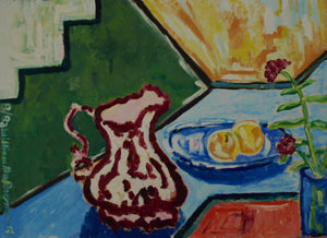 Composition with Pitcher and alizarin crimson, 22"x30"