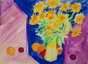 #watercolor #painting #art composition with Flowers, 22"x30" 1982