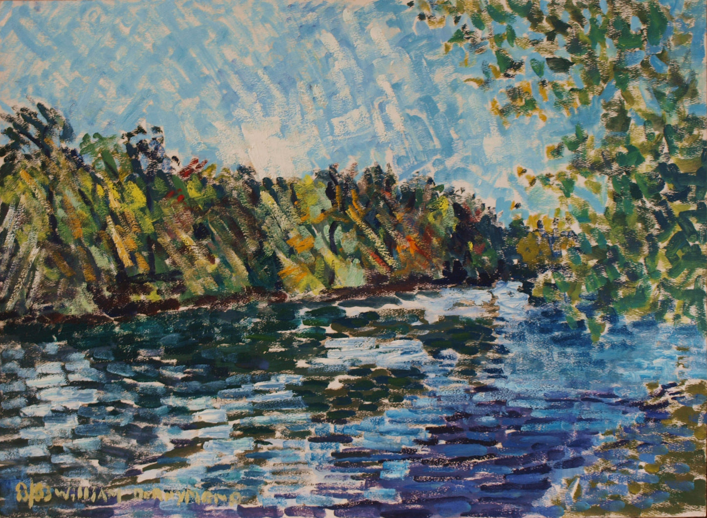 #pleinair #painting #fineart 'along the Lehigh #3'  22"x30",  1983