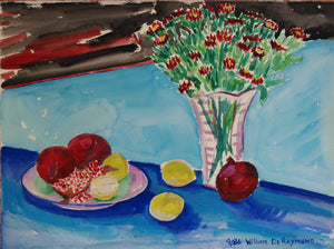#watercolor #painting composition with pomegranates, 22"x30", 1986