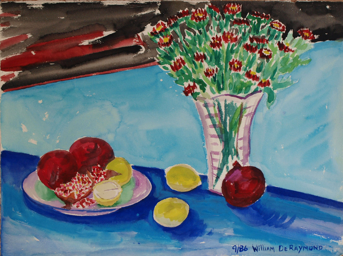 #watercolor #painting composition with pomegranates, 22