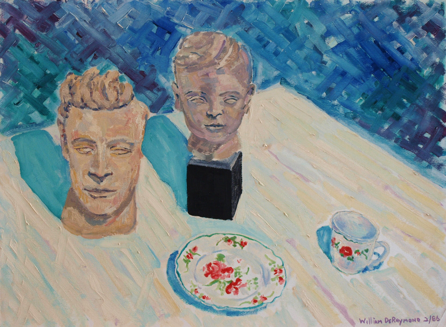Still Life with Sculpture Heads, 22"x30", 1986