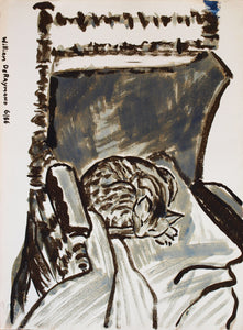 chair and cat, 22"x30", 1986
