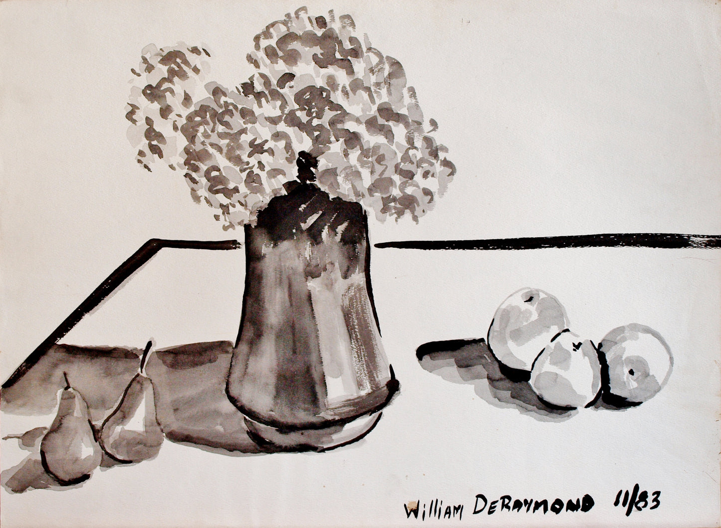 #zen #art brush and ink #painting composition, 22"x30", 1983