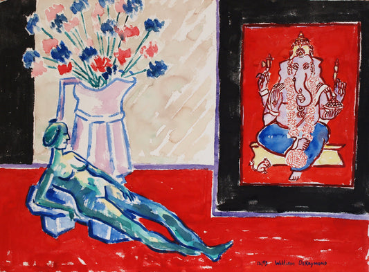 Still Life composition with small reclining figure, 22"x30"