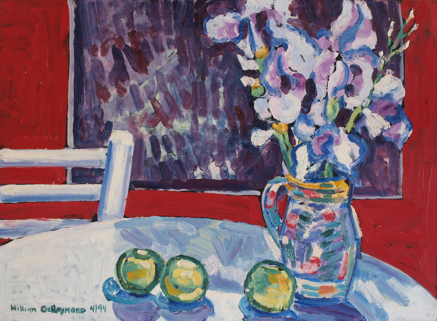 Still Life with Apples and Irises