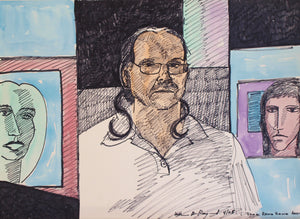 self #portrait #painting #drawing composition 22"x30", 2005