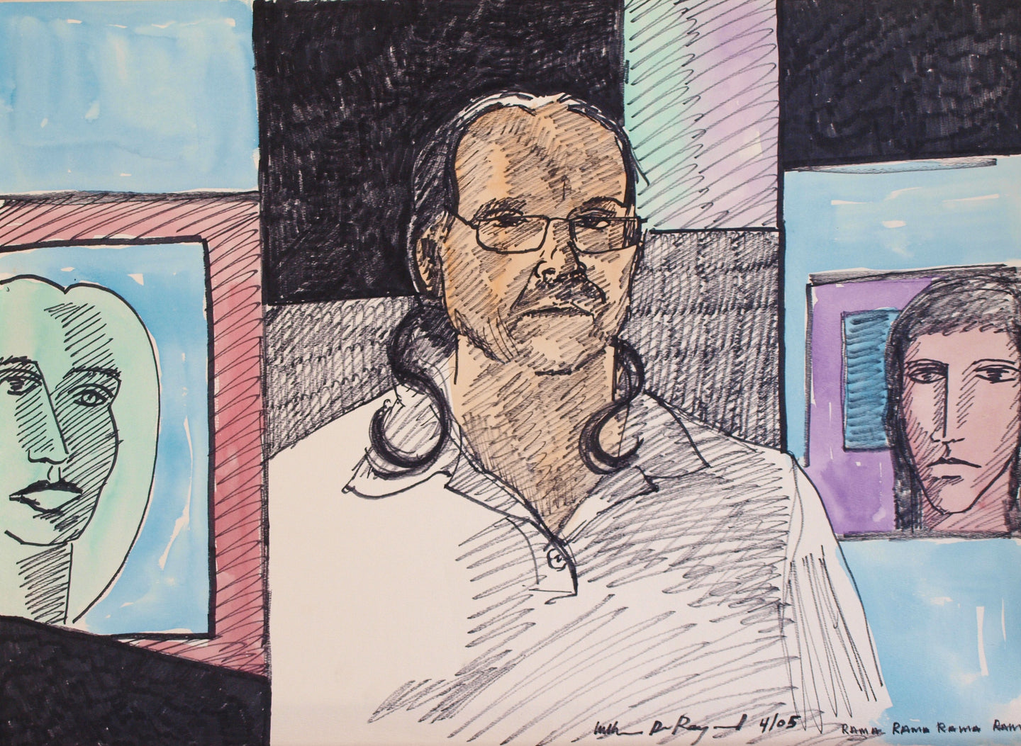 self #portrait #painting #drawing composition 22