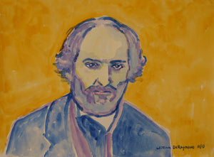 #portrait of #PaulCezanne 22"x30" #watercolor #painting 2013