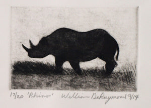 #Rhino #drypoint #engraving  #fineart #printmaking 4"x6"