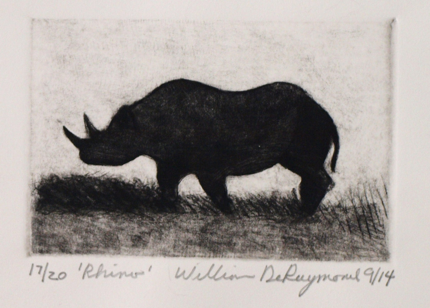 #Rhino #drypoint #engraving  #fineart #printmaking 4