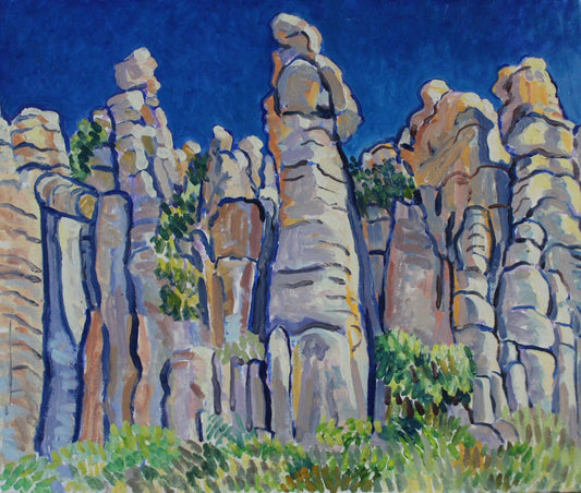 at the Chiricahuas', plein air, 30"x36", 2017