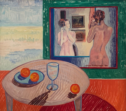 #painting composition #art 'Composition with mirror and figure', 34”x38”, 2010