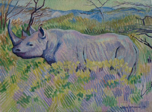 #Rhinocerous #painting #art , 30"x36", 2012